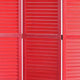 67 Inch 3 Panel Shutter Screen Room Divider Fitted Slats Red BM276716
