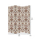 72 Inch 3 Panel Canvas Screen Room Divider Dual Sided Baroque White Brown BM276719