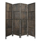 79 Inch Wood 4 Panel Screen Room Divider Crossed Accents Brown BM276723
