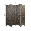 79 Inch Wood 4 Panel Screen Room Divider Crossed Accents Brown BM276723