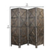 79 Inch Wood 4 Panel Screen Room Divider Crossed Accents Brown BM276723