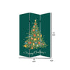 72 Inch 3 Panel Canvas Screen Room Divider Painted Christmas Tree Green BM276728