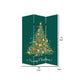 72 Inch 3 Panel Canvas Screen Room Divider Painted Christmas Tree Green BM276728