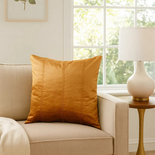 Chad Throw Pillow | 20" Square | Velvet | Plush | Copper