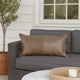 Norm Lumbar Pillow | 26" | Stitched Leather | Taupe Brown