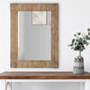 Wall Mirror | 39" | Chevron Wood Frame | Brown