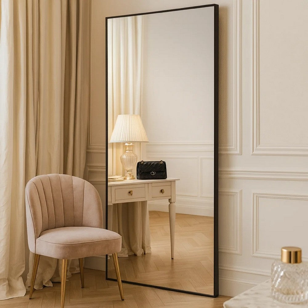 Wall Mirror | 40" | Thin Rectangular Frame | Black