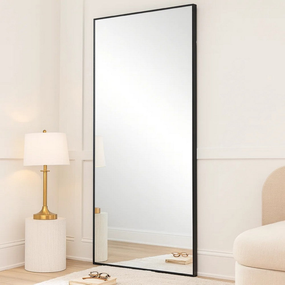 Wall Mirror | 40" | Thin Rectangular Frame | Black