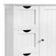 Deavan 32 Inch Wood Multipurpose Storage Cabinet 3 Drawers 1 Door White BM277128