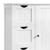 Deavan 32 Inch Wood Multipurpose Storage Cabinet, 3 Drawers, 1 Door, White