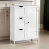 Deavan Cabinet | 32" | Wood | 3 Drawer | 1 Door | White