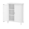 Deavan 31 Inch Wood Bathroom Storage Cabinet 2 Doors Plank Style White By Casagear Home BM277133