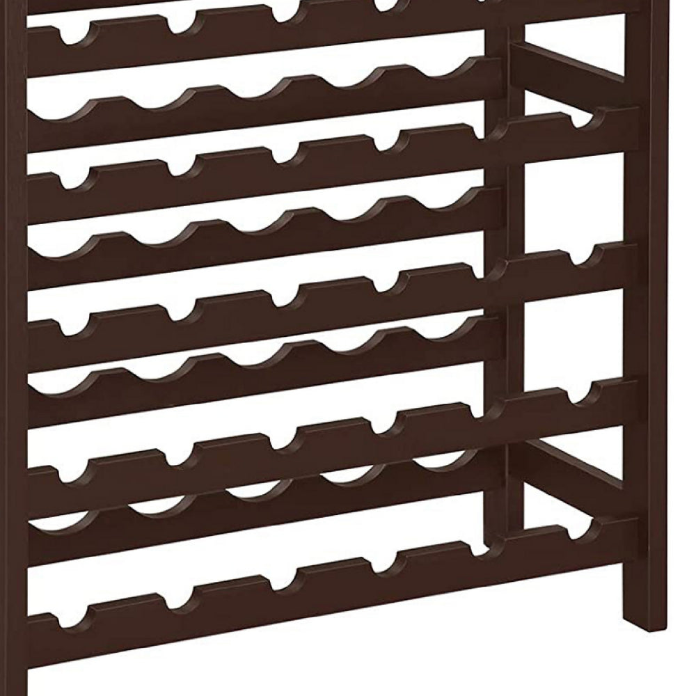 Naomi 39 Inch 7 Tier Wine Rack, Bamboo Frame, 42 Bottles, Espresso Brown By Casagear Home