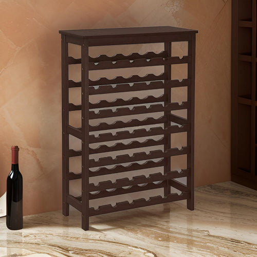 Naomi Wine Rack | 39" | 7 Tier | Bamboo Frame | 42 Bottle | Espresso