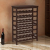 Naomi 39 Inch 7 Tier Wine Rack, Bamboo Frame, 42 Bottles, Espresso Brown By Casagear Home