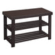 Roy Shoe Bench | 28" | 2 Tier Rack | Bamboo Frame | Espresso