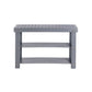 Roy 28 Inch Shoe Bench, 2 Tier Storage Rack, Bamboo Frame, Gray By Casagear Home