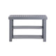 Roy 28 Inch Shoe Bench 2 Tier Storage Rack Bamboo Frame Gray By Casagear Home BM277152