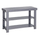 Roy Shoe Bench | 28" | 2 Tier Rack | Bamboo Frame | Gray