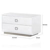 Hart 32 Inch Modern Nightstand 2 Drawers Textured Lacquer Finish White By Casagear Home BM277355