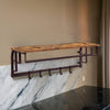 Wall Mount Coat Rack | 31" | Wood & Metal | 5 Hooks | Brown