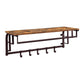 31 Inch Wall Mount Coat Rack Wood Metal 1 Rod 5 Hooks Brown Black By Casagear Home BM277373