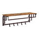 31 Inch Wall Mount Coat Rack Wood Metal 1 Rod 5 Hooks Brown Black By Casagear Home BM277373