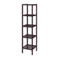 57 Inch Multifunctional Storage Rack Shelves 5 Tier Bamboo Dark Brown By Casagear Home BM277378