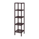 57 Inch Multifunctional Storage Rack Shelves 5 Tier Bamboo Dark Brown By Casagear Home BM277378