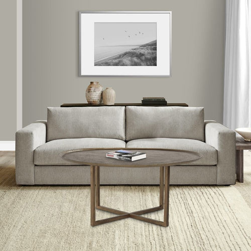 Rexi Coffee Table | 40" Round | Aluminum Tray Top | Bronze