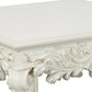 Ataa 50 Inch Square Coffee Table Ornate Floral Carvings Claw Feet White By Casagear Home BM279003