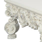 Ataa 50 Inch Square Coffee Table Ornate Floral Carvings Claw Feet White By Casagear Home BM279003