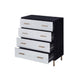 Emily 37 Inch Wood Tall Dresser Chest 4 Drawers Gold Handles Black BM279009