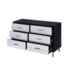 Emily 47 Inch Wood Side Dresser with 6 Drawers Metal Bar Handles Black BM279011