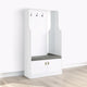 76 Inch Coat Hanger, Shoe Storage With Bench, Cabinet, Mirror, White