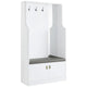 76 Inch Coat Hanger, Shoe Storage With Bench, Cabinet, Mirror, White