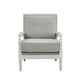 San 39 Inch Fabric Accent Chair Armrests Nailhead Trim Gray Light Oak