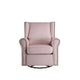 35 Inch Accent Swivel Chair Glider Nailhead Trim Light Pink BM279087