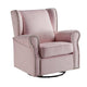 35 Inch Accent Swivel Chair, Glider, Nailhead Trim, Light Pink