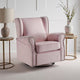 35 Inch Accent Swivel Chair, Glider, Nailhead Trim, Light Pink