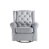 35 Inch Accent Swivel Chair Glider Tufted Back Gray By Casagear Home BM279090