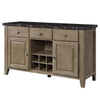 56 Inch Sideboard Buffet Console Cabinet, 3 Drawers, 2 Doors, Wood, Oak
