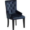 Luna 41 Inch Modern Accent Chair, Tight Back, Button Tufted, Velvet, Blue
