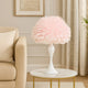 Lily Table Lamp | 24" | Feather Shade | Candlestick | Pink, White