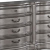68 Inch 8 Drawer Wood Dresser Carved Embellishments Antique Silver BM279138