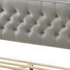Elegant Queen Size Bed LED Trim Button Tufted Headboard White BM279141