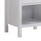 Mio 24 Inch Single Drawer Nightstand, Solid Wood, Open Shelf, Glossy White - BM279145