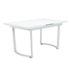 Tony 72 Inch Rectangular Wood Dining Table, Leaf Extension, Metal, White