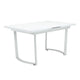 Tony 72 Inch Rectangular Wood Dining Table, Leaf Extension, Metal, White
