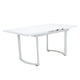 Tony 72 Inch Rectangular Wood Dining Table, Leaf Extension, Metal, White